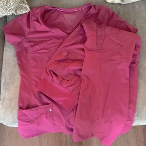 Maroon healing hands scrub set